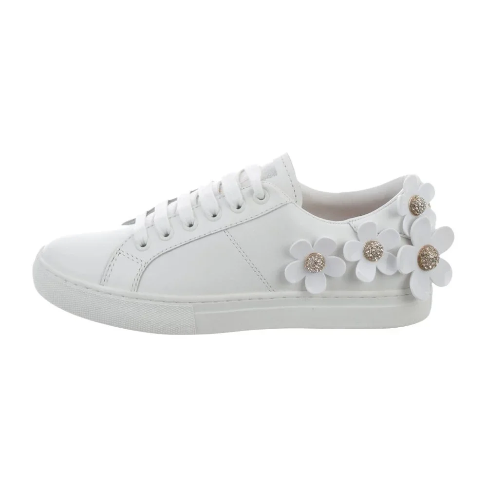 Marc Jacobs Women's Slip On White Leather Embellished Daisy Sneakers Sz 37 7